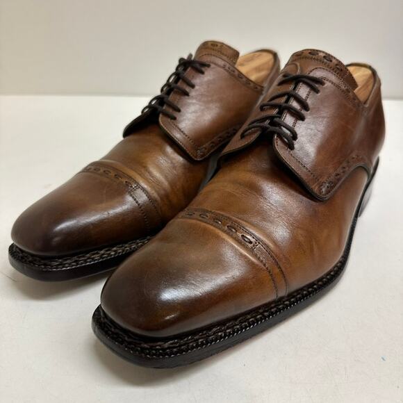 EXCELLENT Calzoleria Harris x Barneys NY Brown Cap Toe Derby UNWORN HEEL Italy 8 main image 13